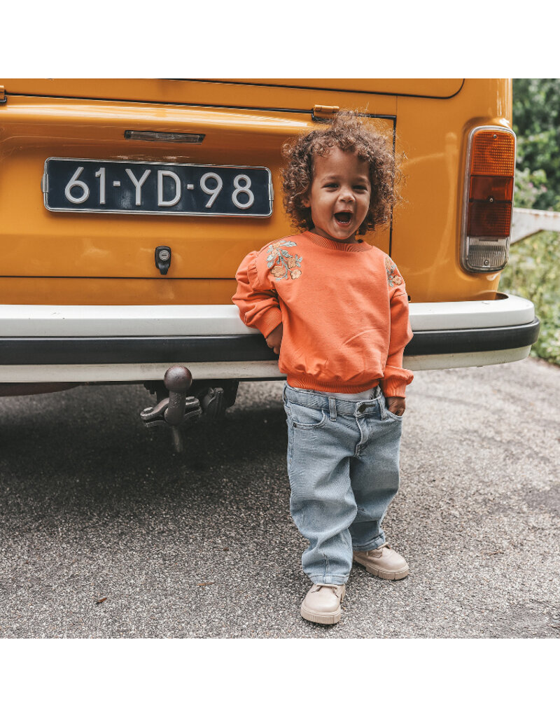 Your Wishes Baby & Peuter kleding Your Wishes meisje Sweater oversized - Floral - Burnt Sienna