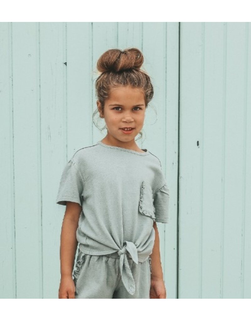 Your Wishes Baby & Peuter kleding Your Wishes meisje Shirt Front Tie - Oceon groen