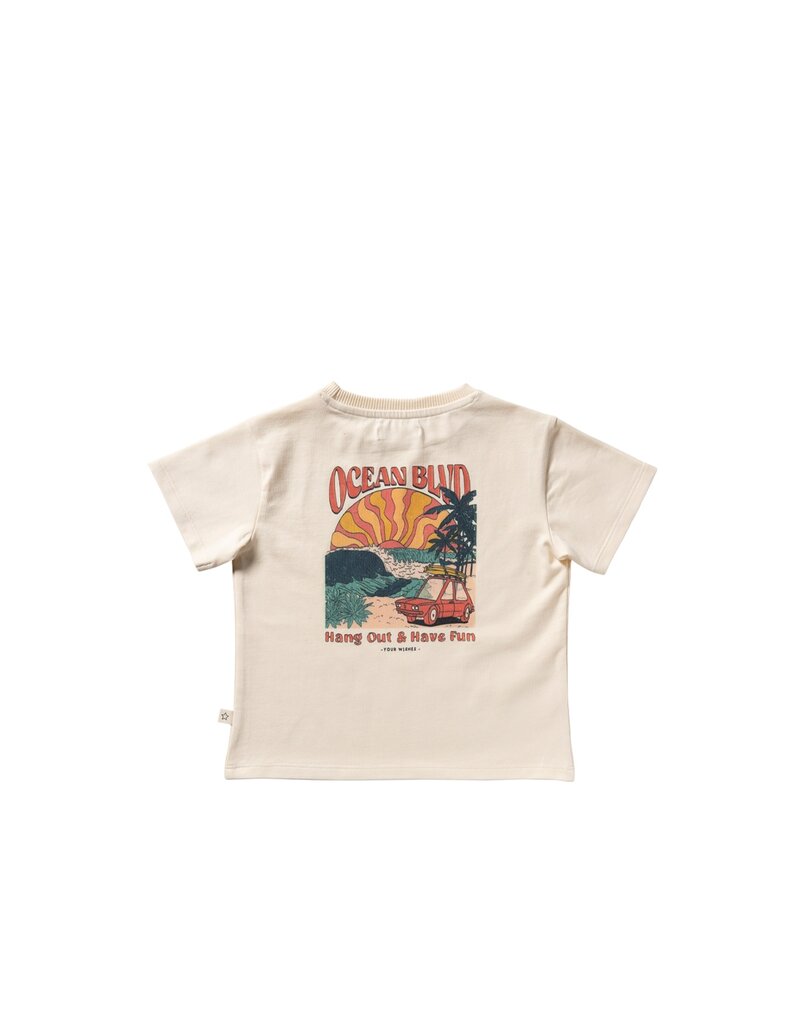 Your Wishes Baby & Peuter kleding Your Wishes T-shirt Oversized - Ocean BLVD - offwhite
