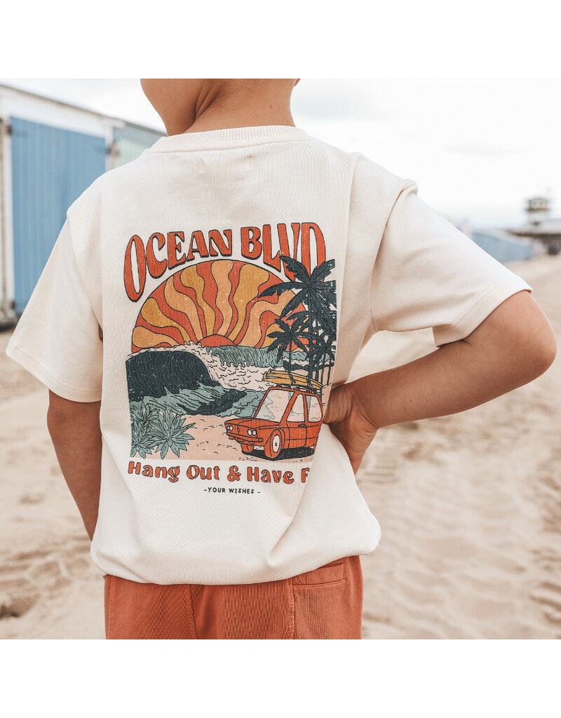 Your Wishes Baby & Peuter kleding Your Wishes T-shirt Oversized - Ocean BLVD - offwhite