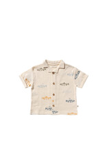 Your Wishes Baby & Peuter kleding Your Wishes jongen shirt Shark Fish - Loose fit - offwhite