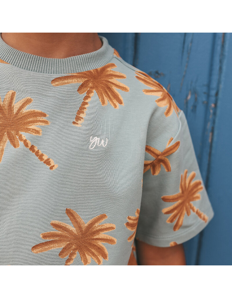 Your Wishes Baby & Peuter kleding Your Wishes T-shirt Oversized - Palms aop - ocean groen