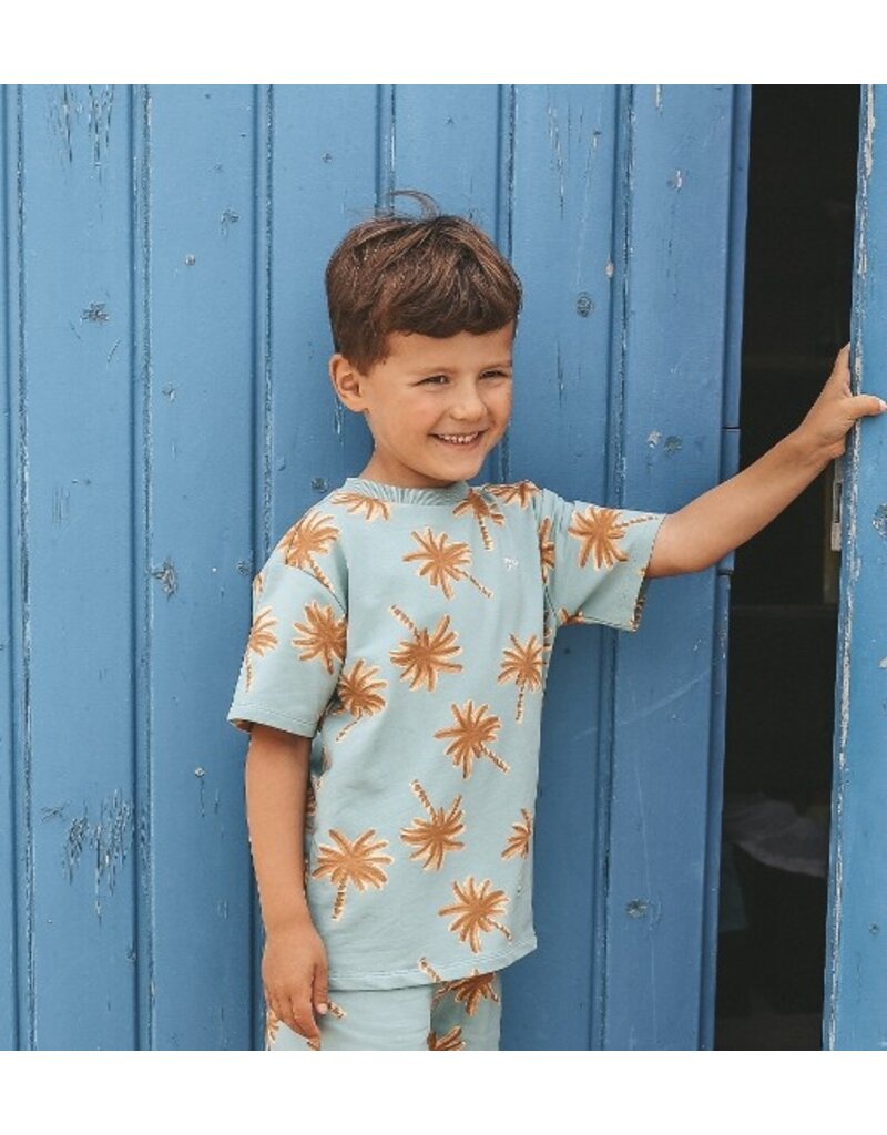Your Wishes Baby & Peuter kleding Your Wishes T-shirt Oversized - Palms aop - ocean groen