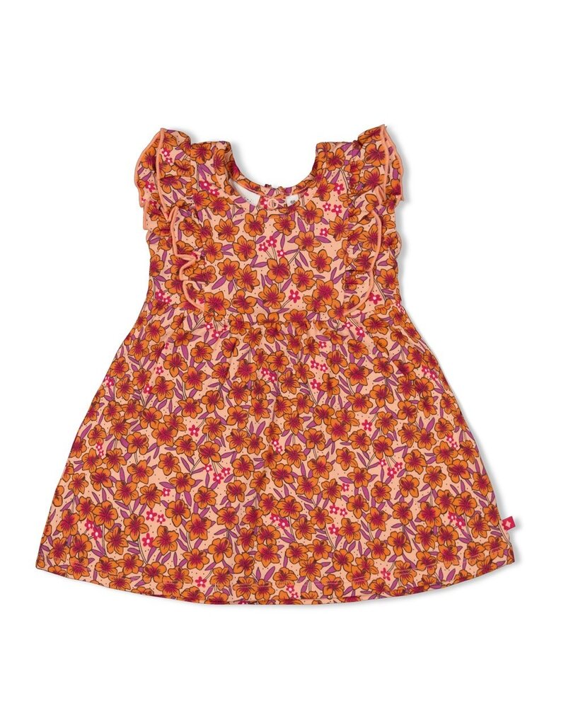 Feetje Baby Feetje meisje Jurk AOP - Love Peace Aloha - perzik
