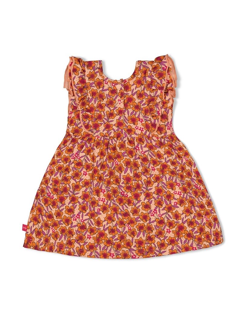 Feetje Baby Feetje meisje Jurk AOP - Love Peace Aloha - perzik