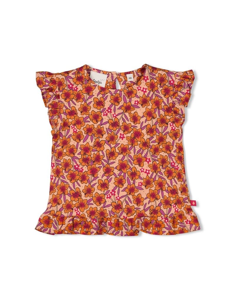 Feetje Baby Feetje T-shirt AOP - Love Peace Aloha - perzik- 51701013