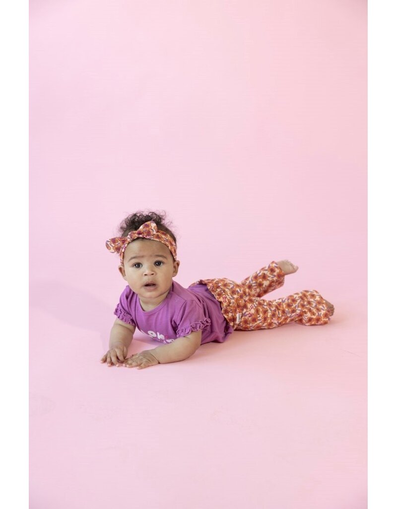 Feetje Baby Feetje Flare broek AOP - Love Peace Aloha - Perzik- 52202522