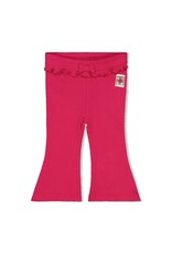 Feetje Baby Feetje Flare broek rib - Love Peace Aloha - Fucsia - 52202523