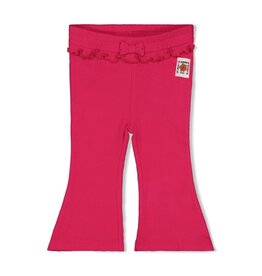 Feetje Baby Feetje Flare broek rib - Love Peace Aloha - Fucsia