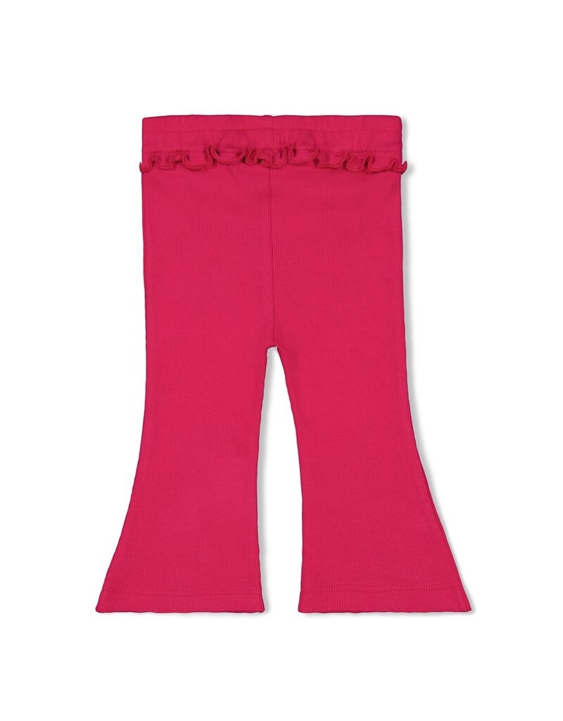 Feetje Baby Feetje Flare broek rib - Love Peace Aloha - Fucsia - 52202523