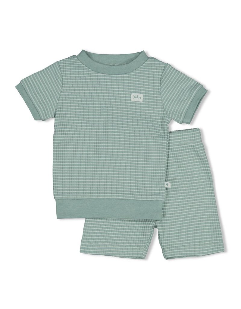 Feetje Baby Feetje Pyjama Shortama wafel - Summer Special - Zeegroen