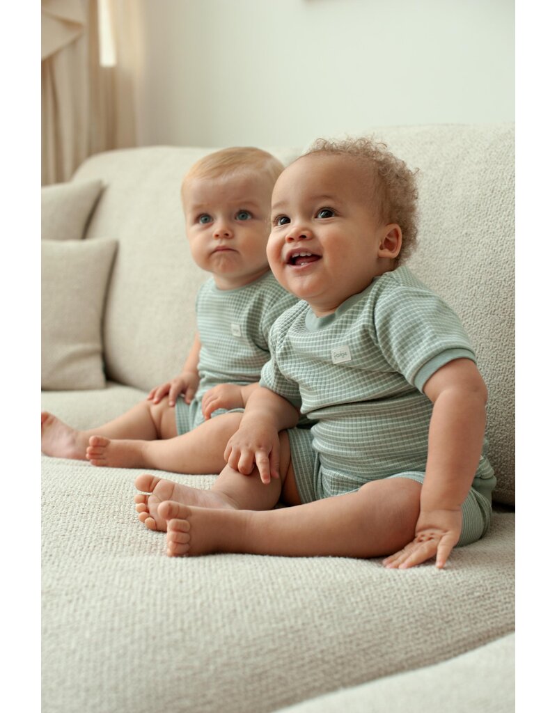 Feetje Baby Feetje Pyjama Shortama wafel - Summer Special - Zeegroen