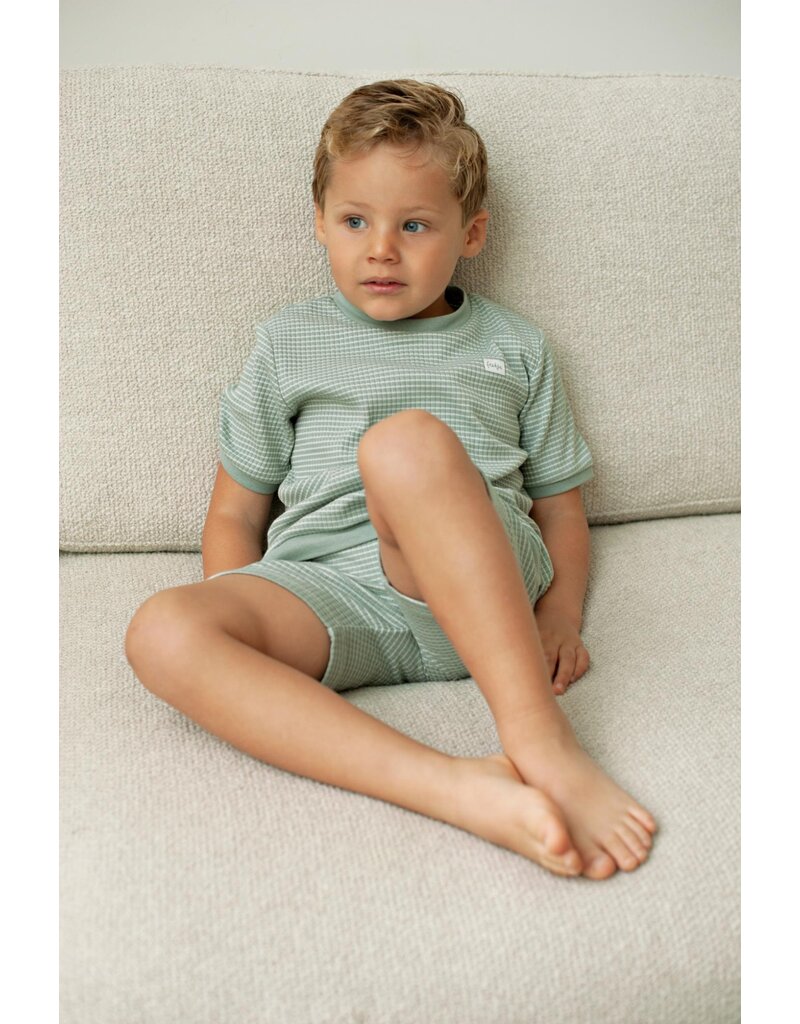 Feetje Baby Feetje Pyjama Shortama wafel - Summer Special - Zeegroen