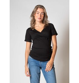 Love2Wait Love2Wait zwangerschap / voedingsshirt - Zwart