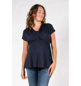 Love2Wait Love2Wait zwangerschap & voedingsshirt - plated - blauw