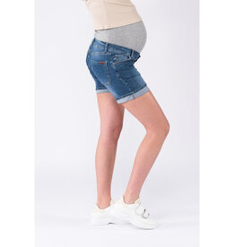 Love2Wait Love2Wait zwangerschap short | jeans | Dark wash denim