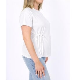 Love2Wait Love2Wait zwangerschapsshirt knot - Zuria - wit