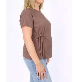 Love2Wait Love2Wait zwangerschapsshirt knot - Zuria - Taupe