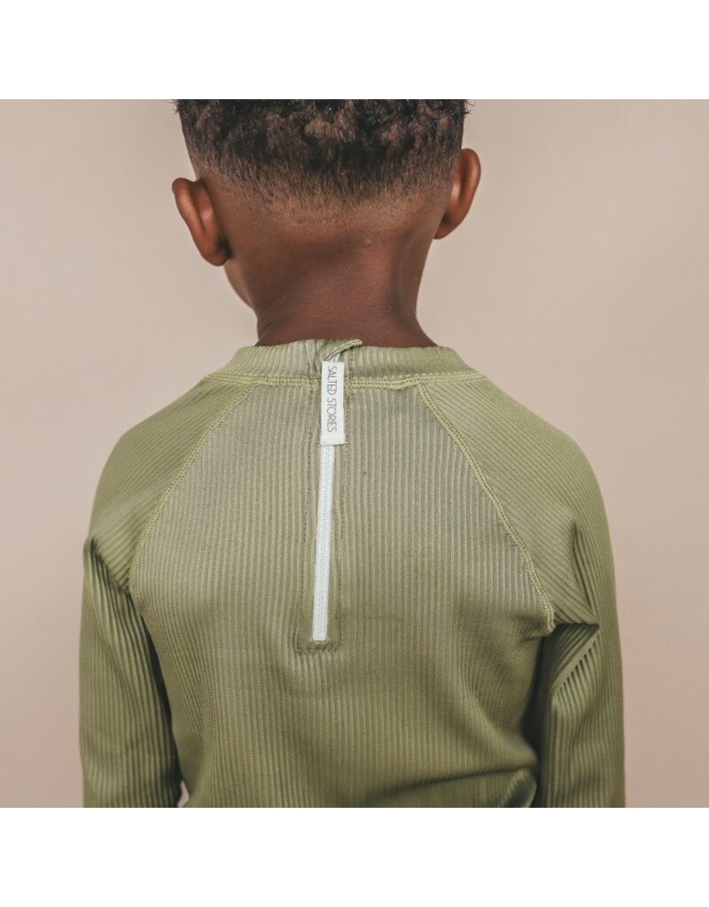 Salted Stories Salted Stories | Zwemshirt | Solid rib | Iguana Groen