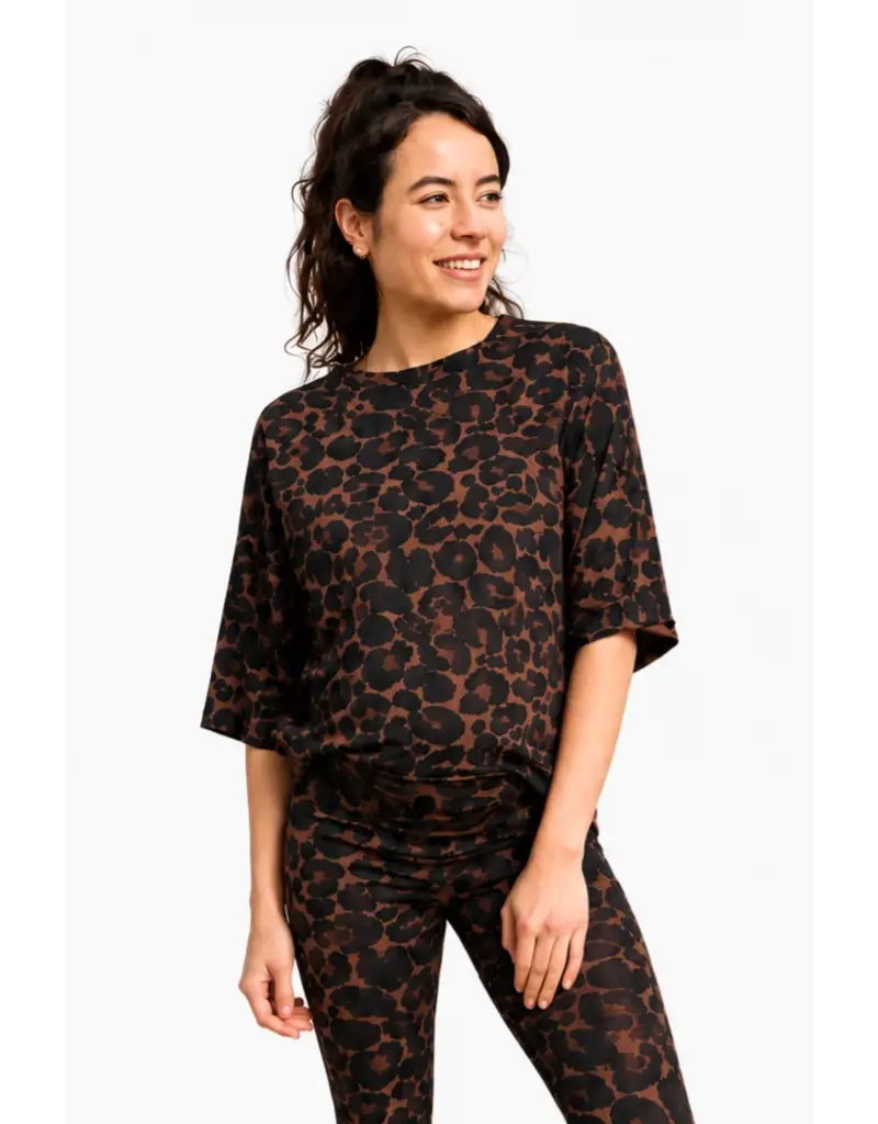Swan and the People Swan and the People - Shirt 3/4 mouw Leopard bruin