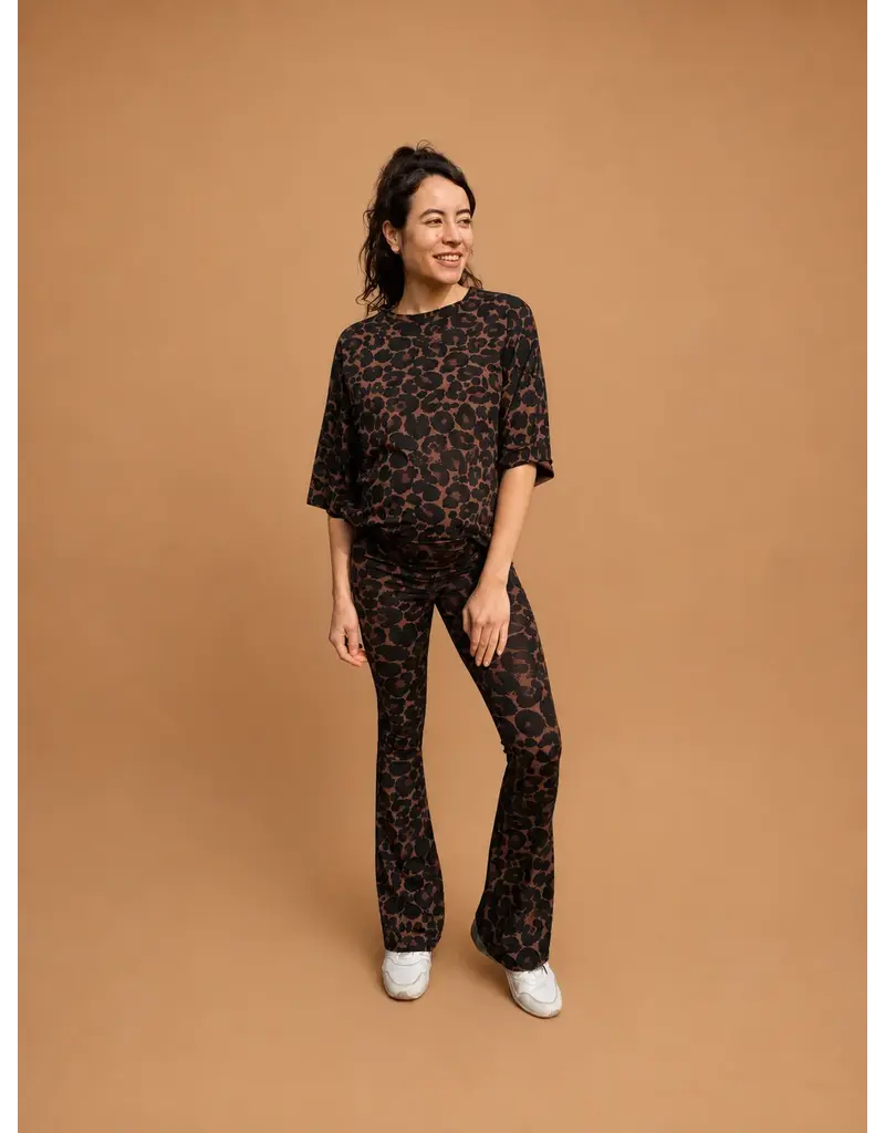 Swan and the People Swan and the People - Shirt 3/4 mouw Leopard bruin