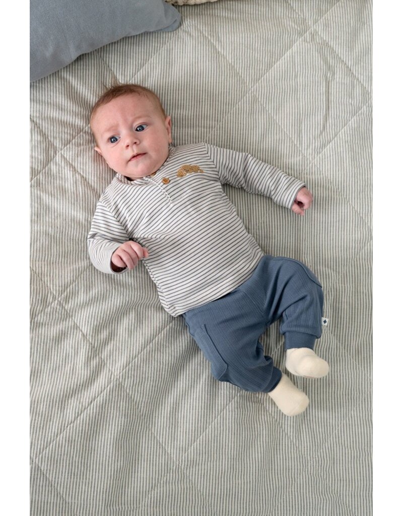 Feetje Baby Feetje jongen broek - Breakfast Buddy - blauw rib - 52202563