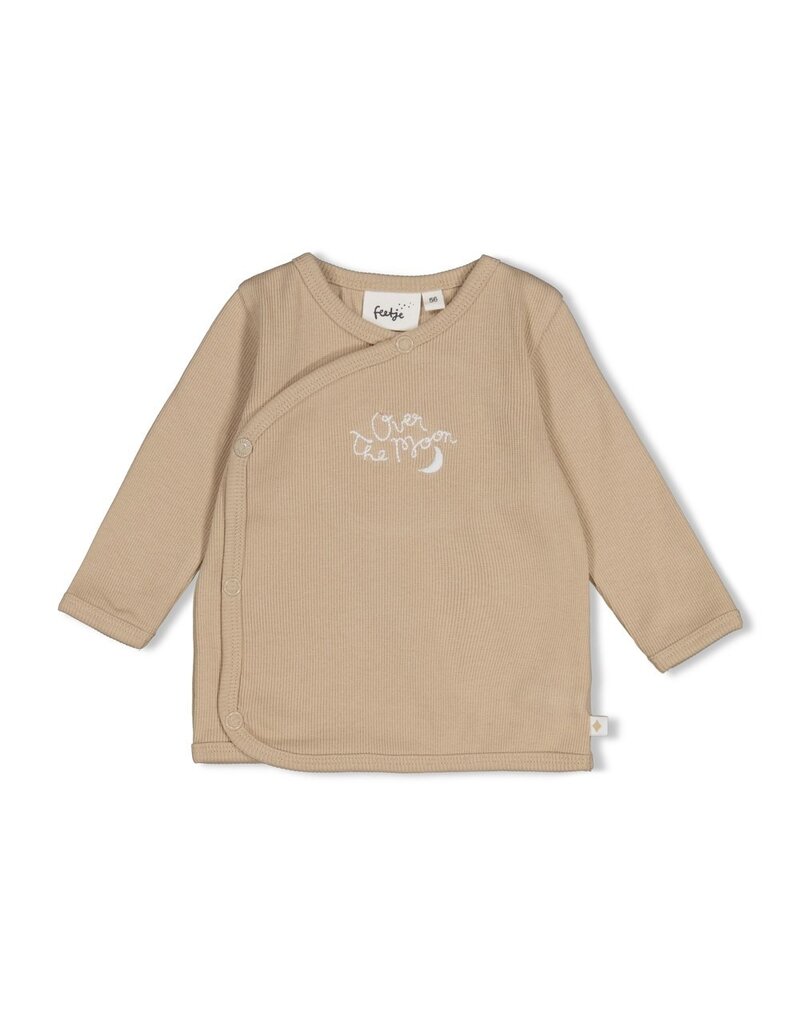 Feetje Baby Feetje baby overslagshirt - Over the Moon for You - taupe - 51602803