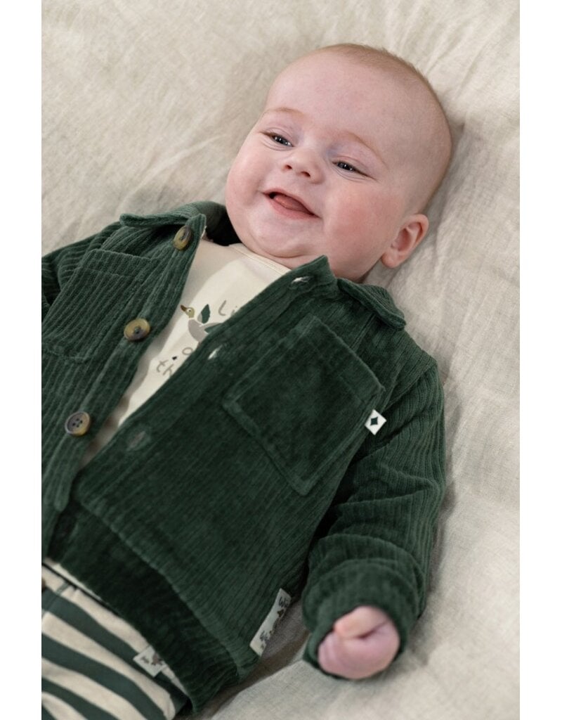 Feetje Baby Feetje jongen jasje - Wiggle and Waddle - rib groen - 51300579
