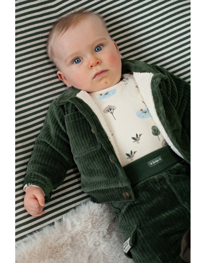 Feetje Baby Feetje jongen jasje - Wiggle and Waddle - rib groen - 51300579