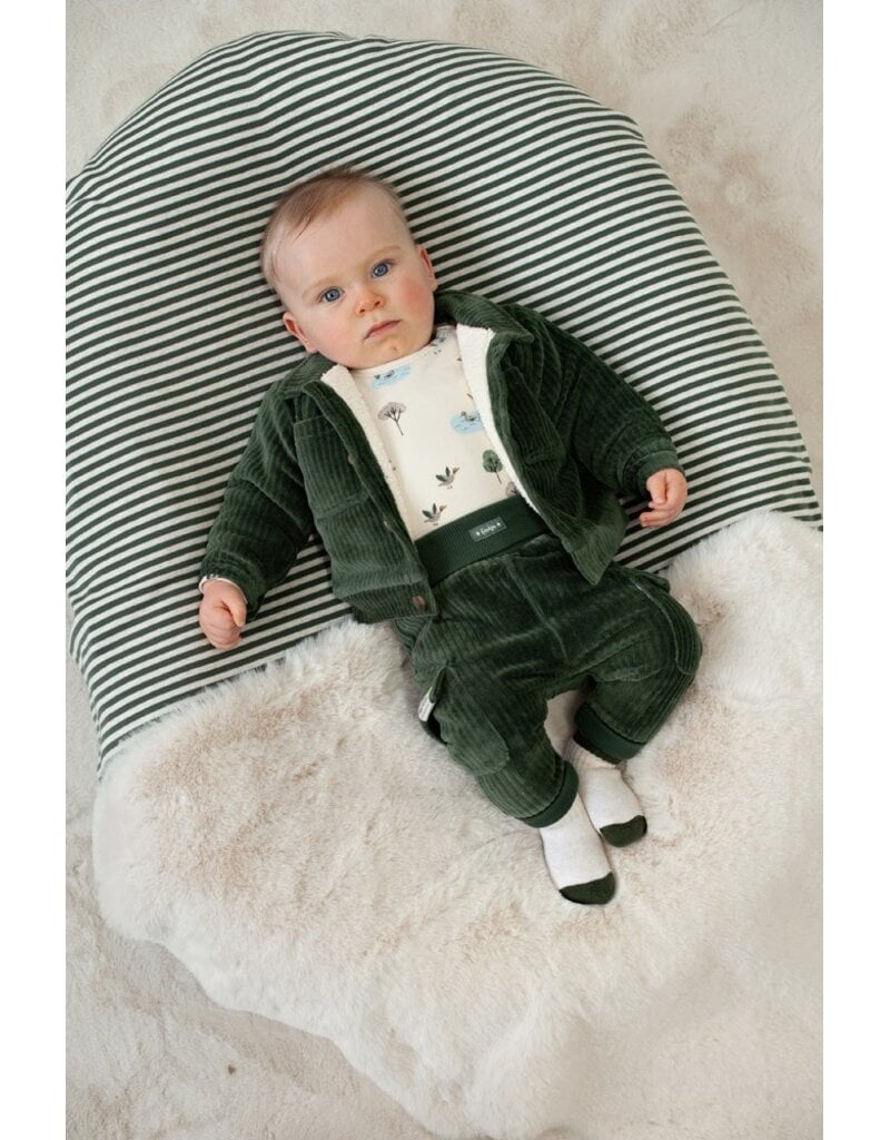 Feetje Baby Feetje jongen jasje - Wiggle and Waddle - rib groen - 51300579