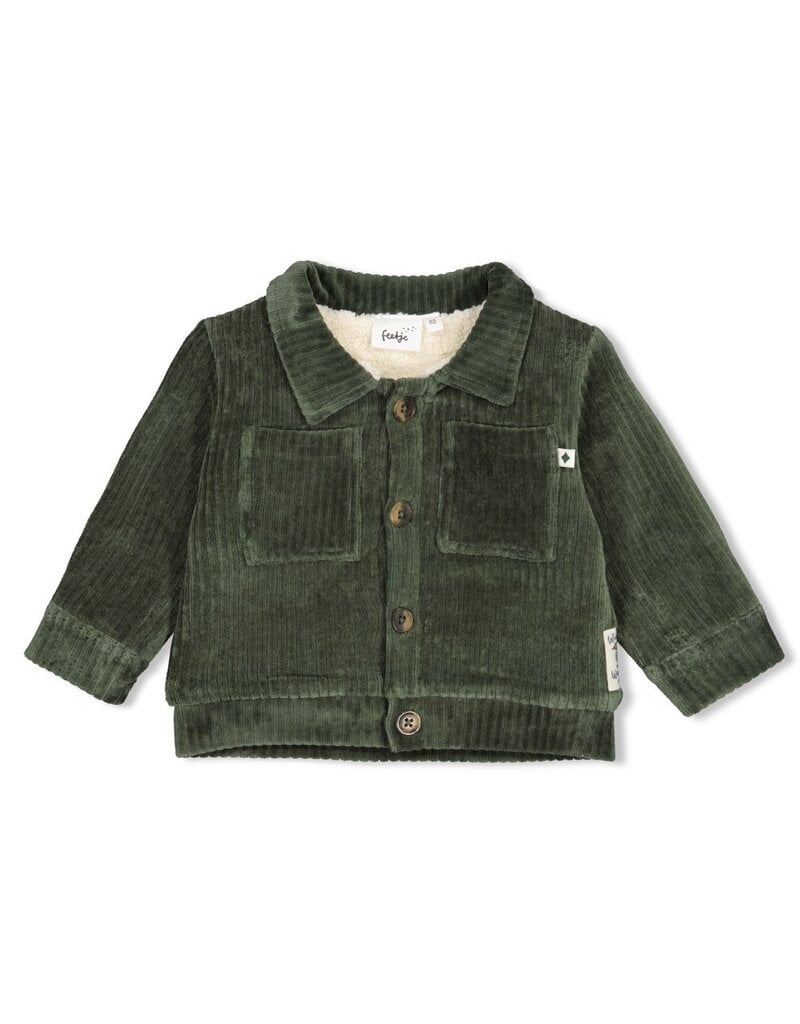 Feetje Baby Feetje jongen jasje - Wiggle and Waddle - rib groen - 51300579
