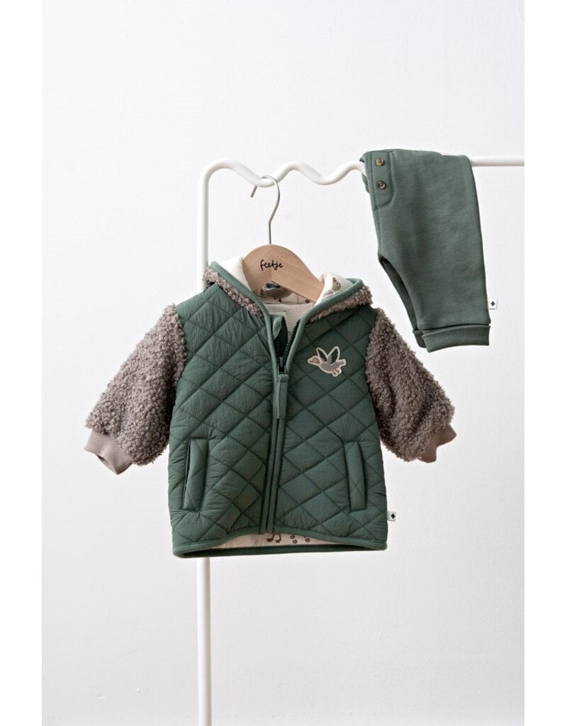 Feetje Baby Feetje jongens jas boucle  - Wiggle and Waddle - groen - 51800369