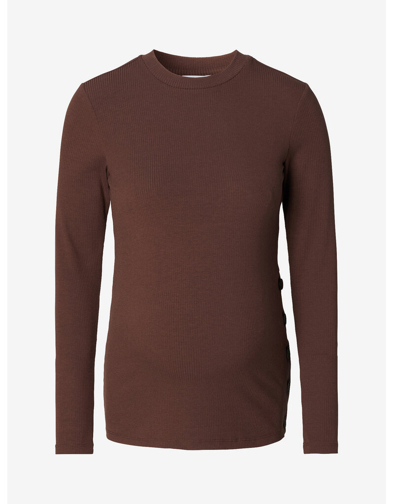 Noppies Noppies zwangerschapsshirt  - twin rib - donker bruin - 6030001 2613