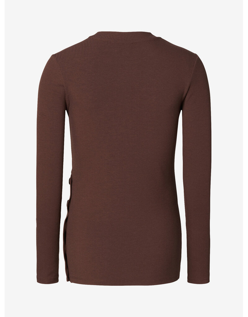Noppies Noppies zwangerschapsshirt  - twin rib - donker bruin - 6030001 2613