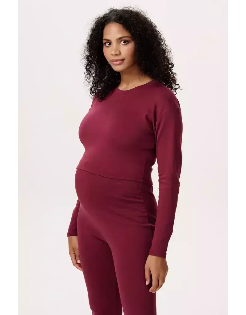 Noppies Zwangerschap & voedingsshirt  - cropped - Zinfandel rood - 6030022 4260