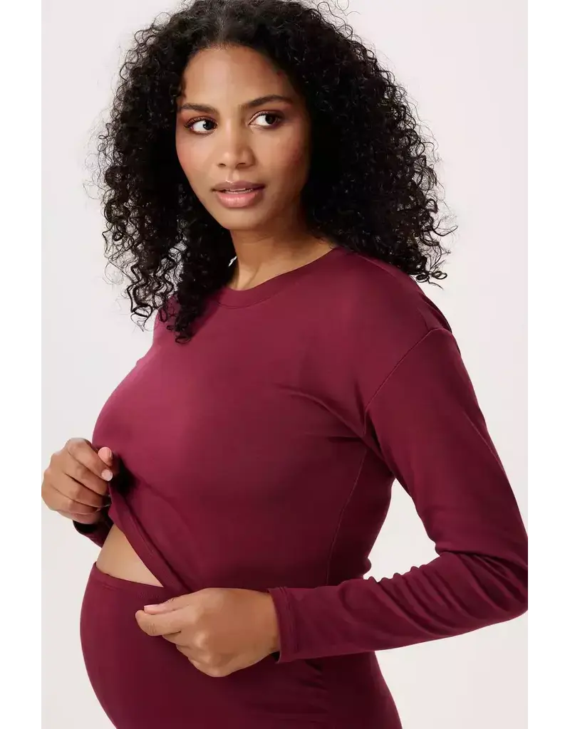 Noppies Zwangerschap & voedingsshirt  - cropped - Zinfandel rood - 6030022 4260
