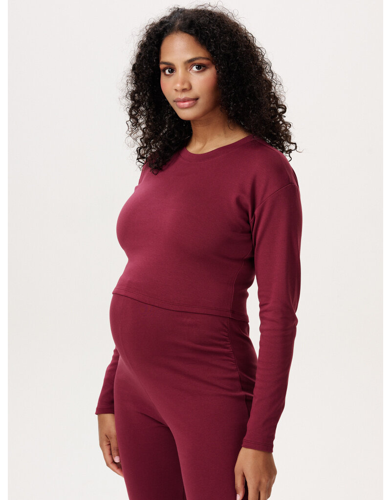 Noppies Zwangerschap & voedingsshirt  - cropped - Zinfandel rood - 6030022 4260