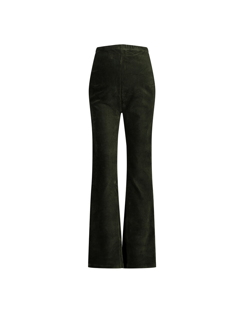 Love2Wait Love2Wait Pants Flared rib velvet - Olive - C252001 054
