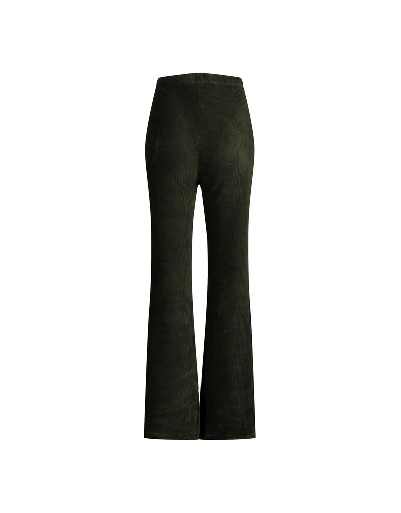 Love2Wait Love2Wait Pants Flared rib velvet - Olive - C252001 054