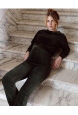 Love2Wait Love2Wait Pants Flared rib velvet - Olive - C252001 054
