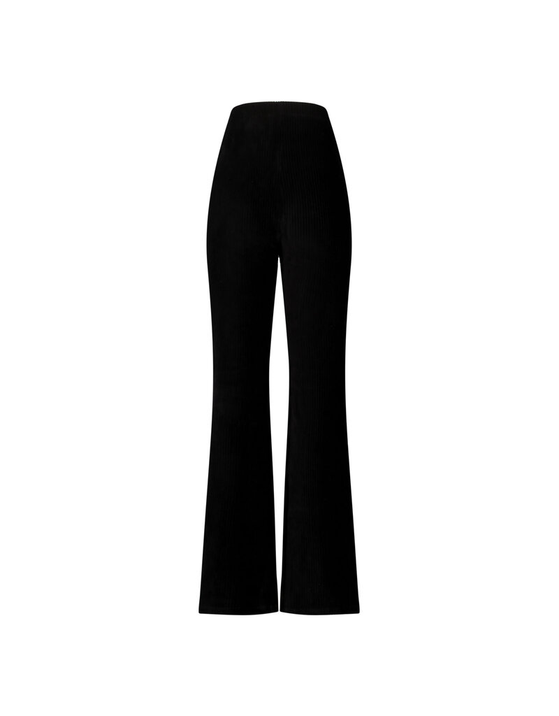 Love2Wait Love2Wait Pants Flared rib velvet - zwart C252001 004