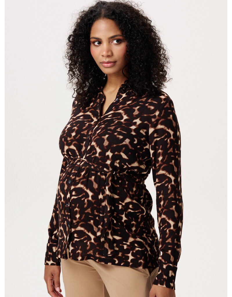 Noppies Noppies leopard zwangerschapsblouse met voedingsfunctie - 6030019