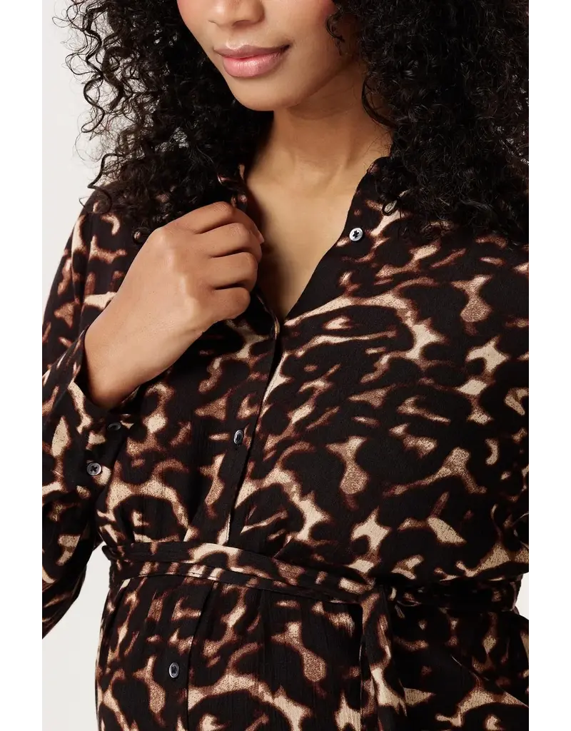 Noppies Noppies leopard zwangerschapsblouse met voedingsfunctie - 6030019
