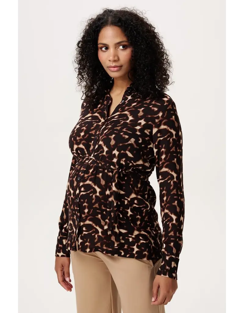 Noppies Noppies leopard zwangerschapsblouse met voedingsfunctie - 6030019