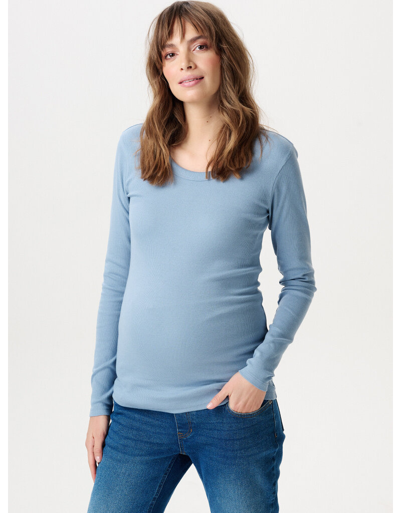 Noppies Noppies lichtblauw zwangerschapsshirt met voedingsfunctie - Ashley Blue - 6030028 7051