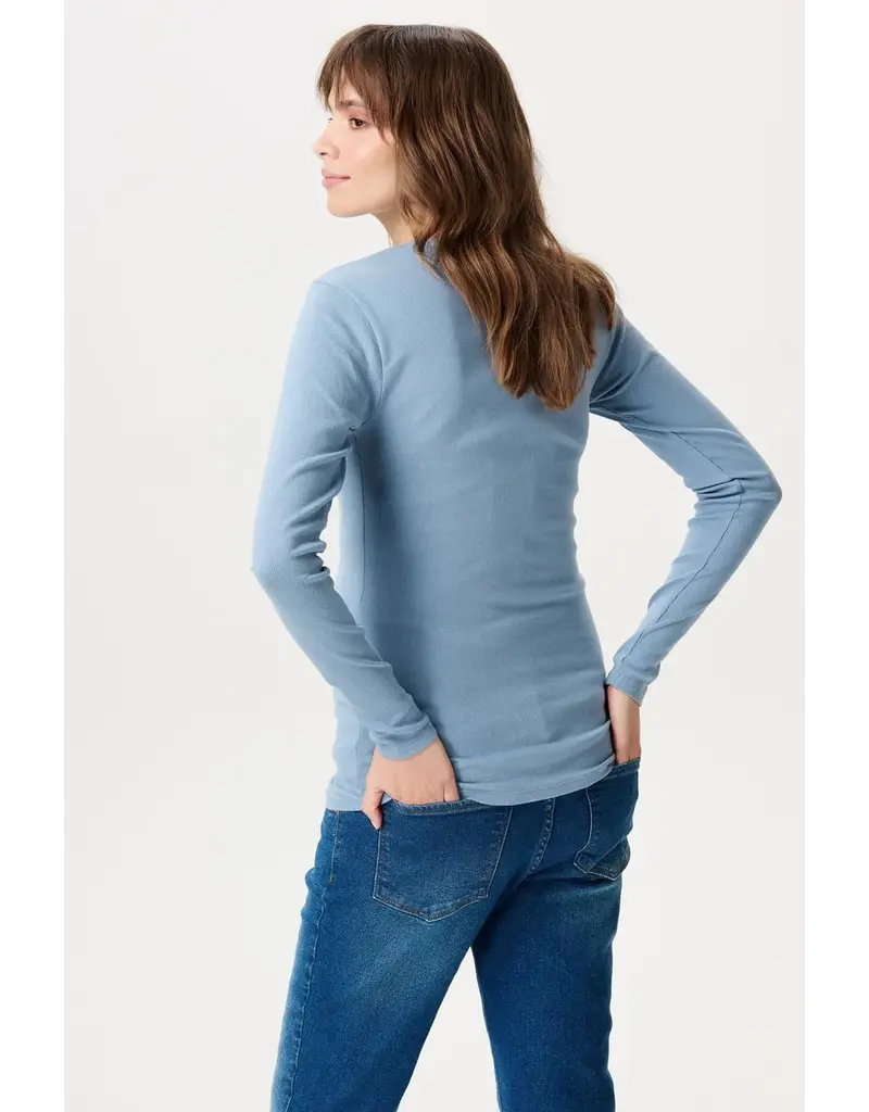 Noppies Noppies lichtblauw zwangerschapsshirt met voedingsfunctie - Ashley Blue - 6030028 7051