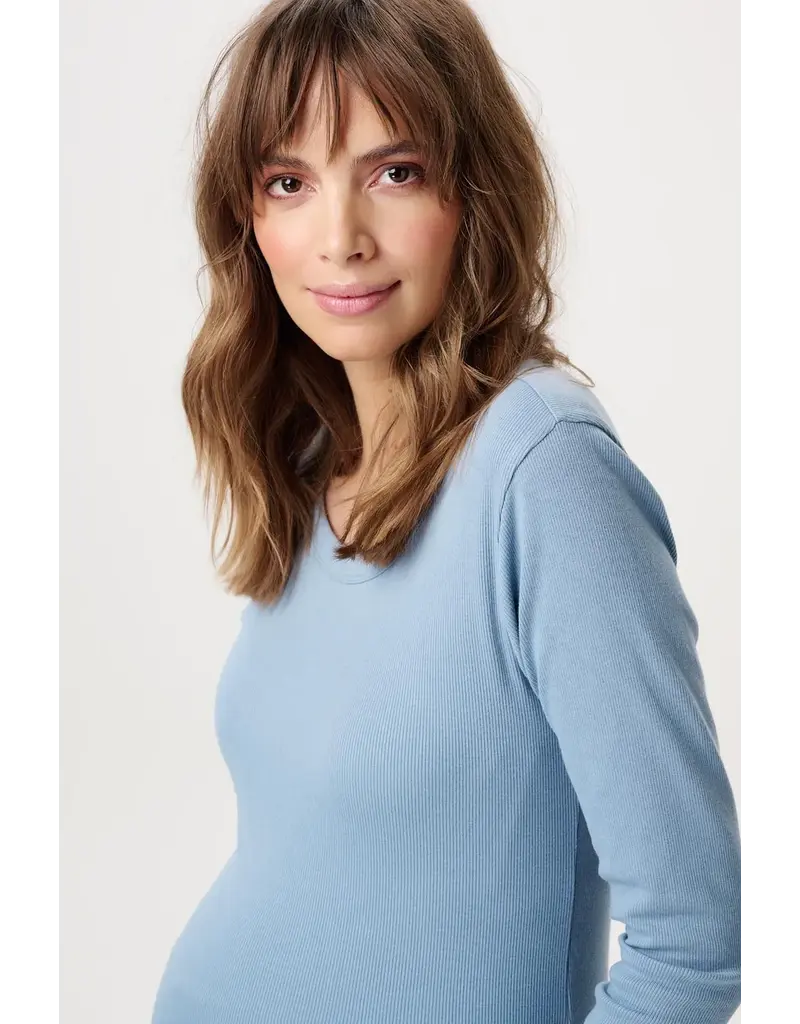 Noppies Noppies lichtblauw zwangerschapsshirt met voedingsfunctie - Ashley Blue - 6030028 7051