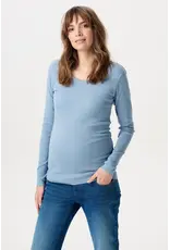 Noppies Noppies lichtblauw zwangerschapsshirt met voedingsfunctie - Ashley Blue - 6030028 7051
