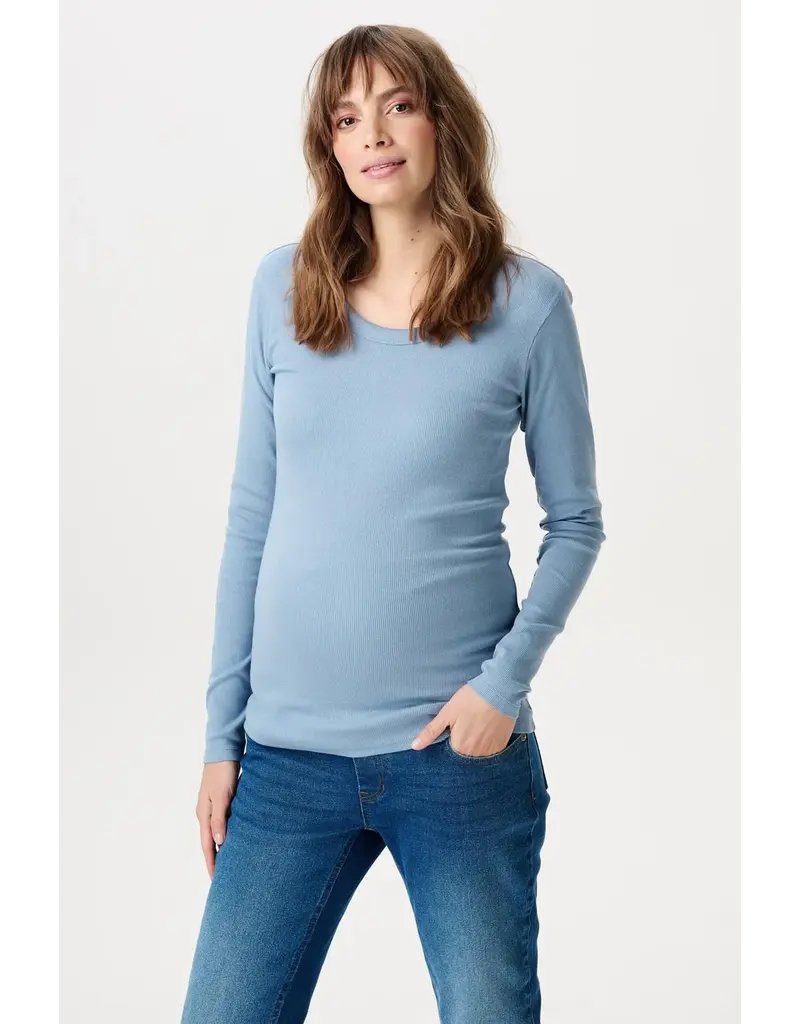 Noppies Noppies lichtblauw zwangerschapsshirt met voedingsfunctie - Ashley Blue - 6030028 7051