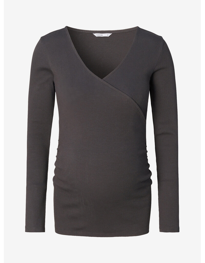 Noppies Noppies overslag zwangerschapsshirt met V-hals - Forged Iron - 6030029 1790